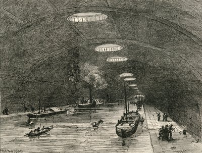 Canal Saint Martin, Parijs, onder het oostelijke deel van de stad, uit 